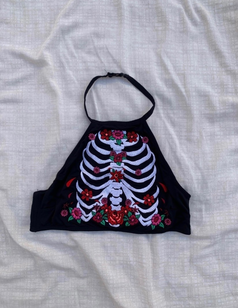 Skeleton gothic croptop