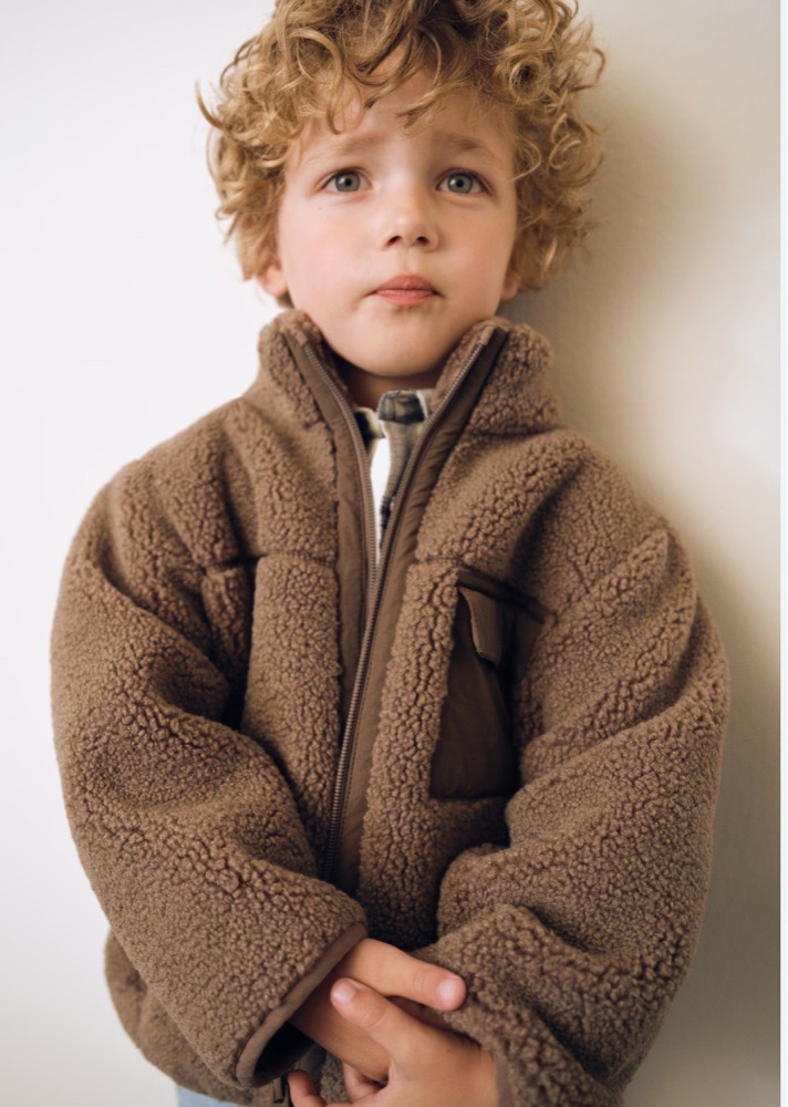 Veste enfant mixte zippée en laine de mouton 