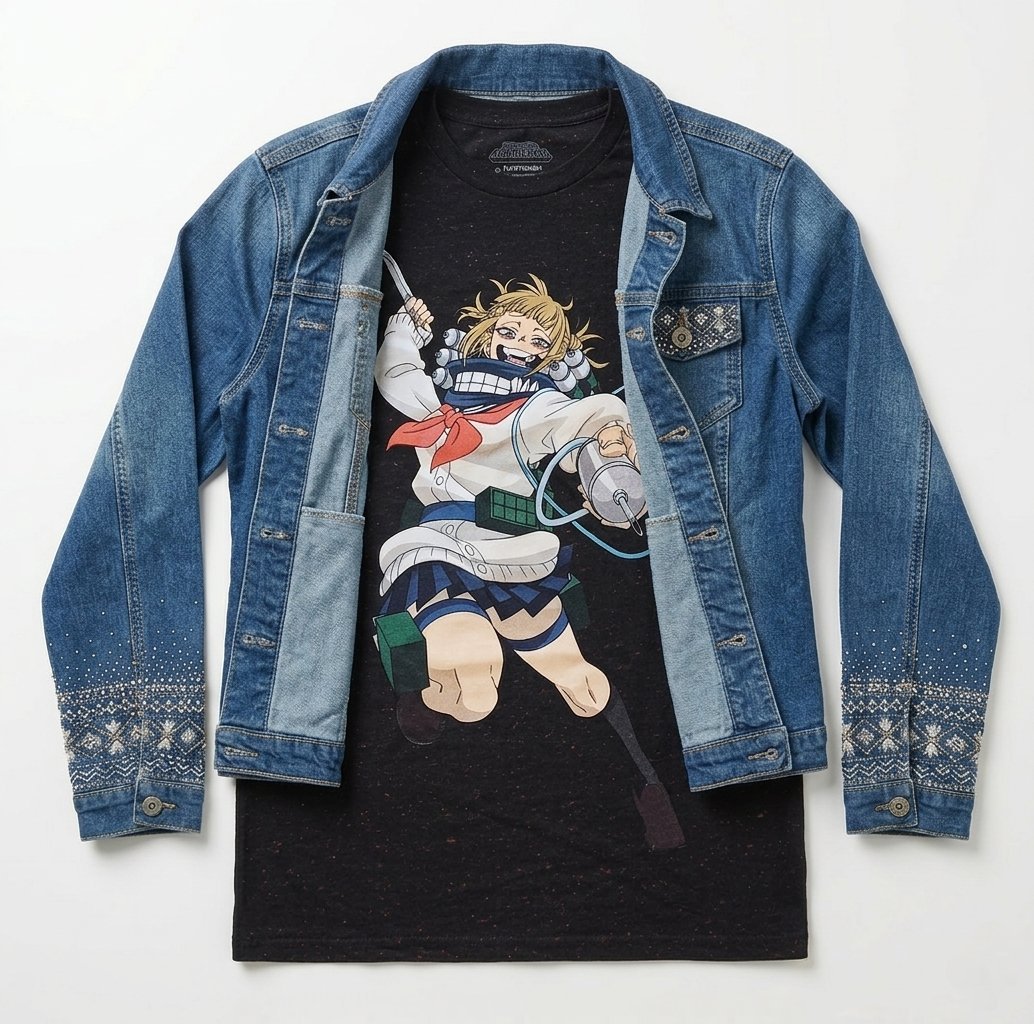 Jacket denim Chicorée + t-shirt my hero academy 