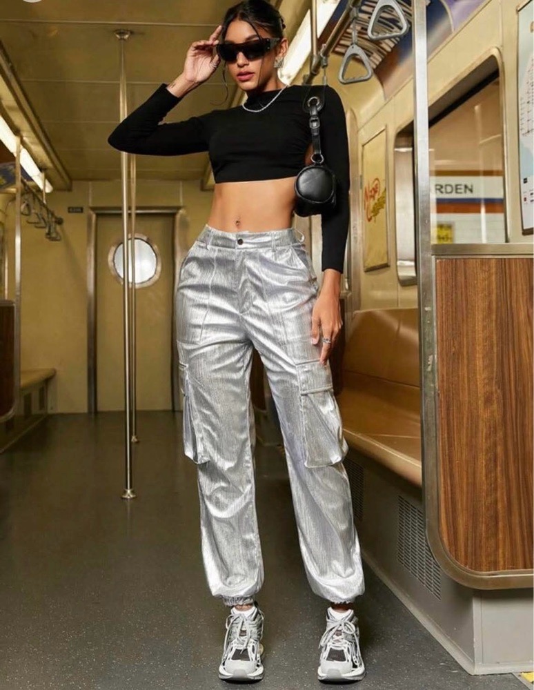 Pantalon cargo metallique 