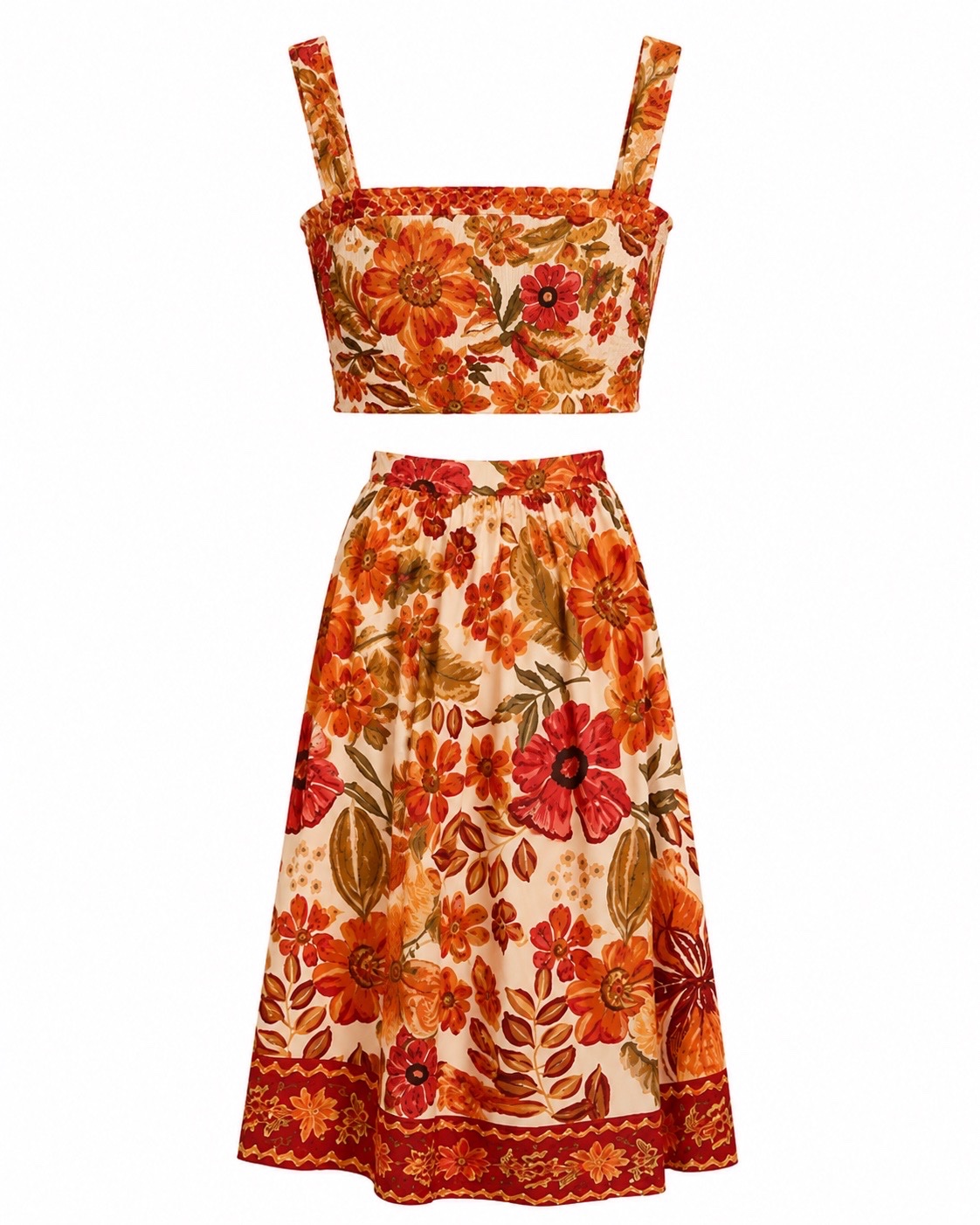 Set fleurie orangé