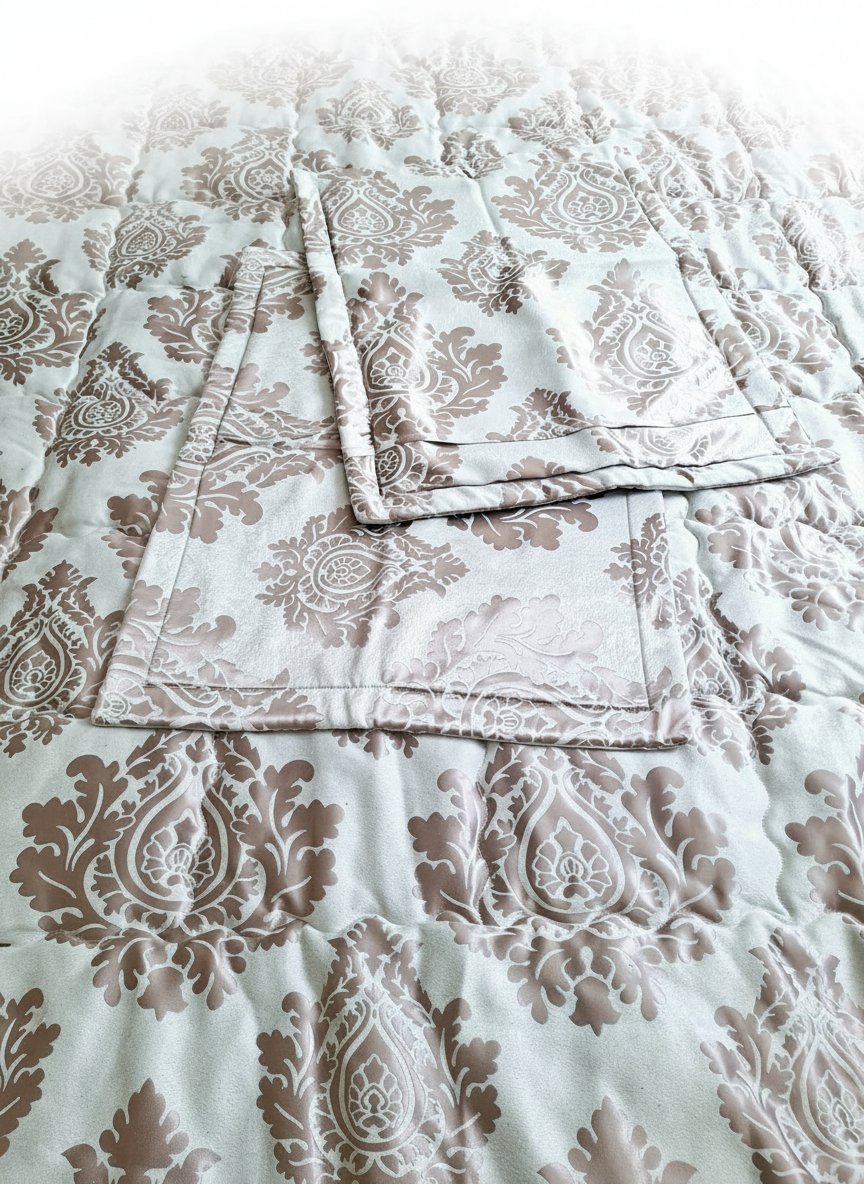 Parure de lit luxueuse pour jeunes mariés / Couette et 2 taies d'oreiller coordonnées