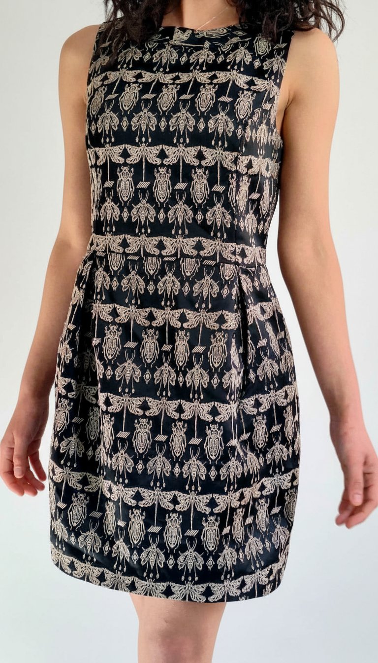 Robe structurée à motif entomologie / insectes – Suite Blanco 