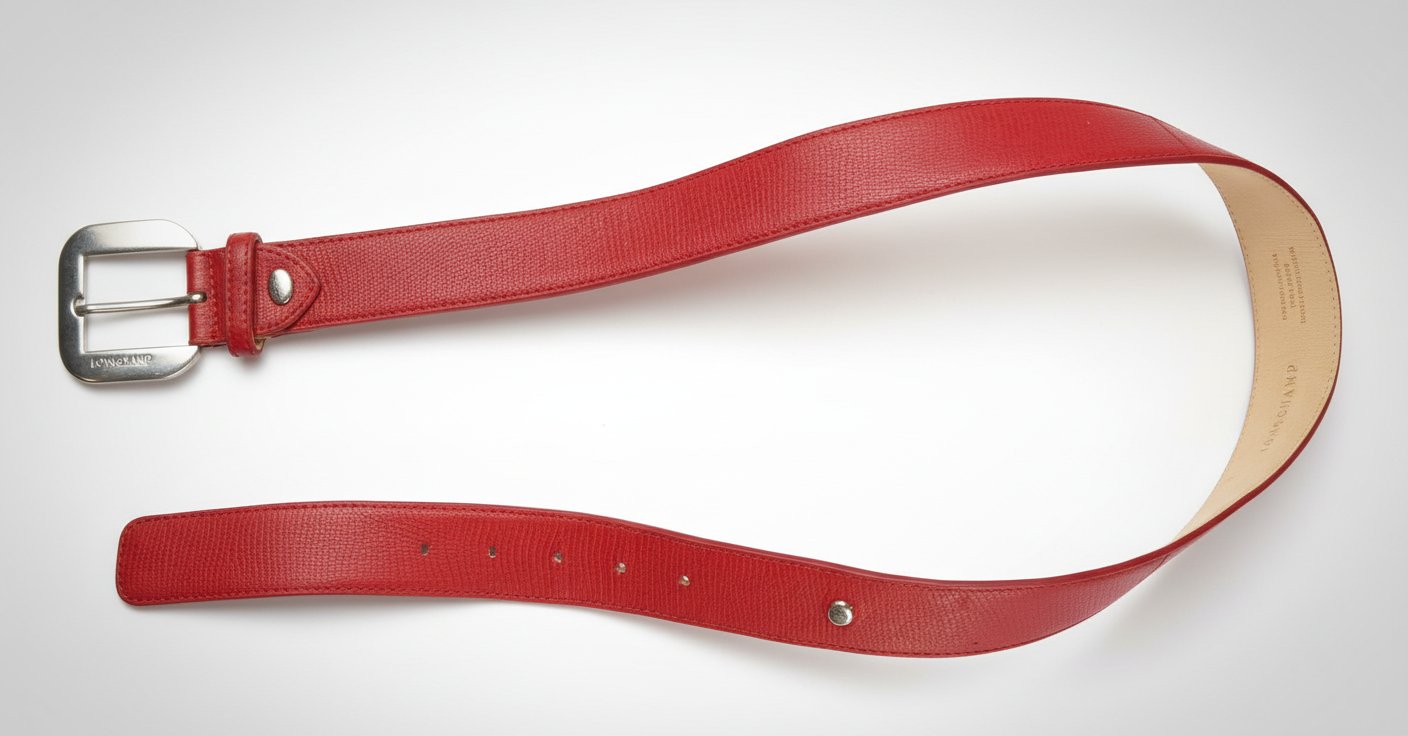 Ceinture Longchamp authentique en cuir rouge / Vintage Made in France