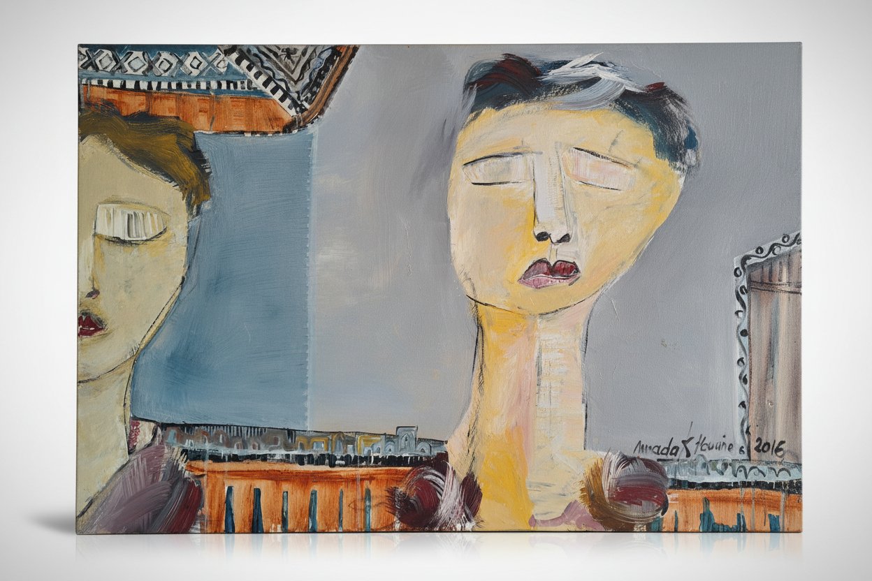 Sérénité Partagée – Peinture par Houcine Msadak (2016)-80/120cm