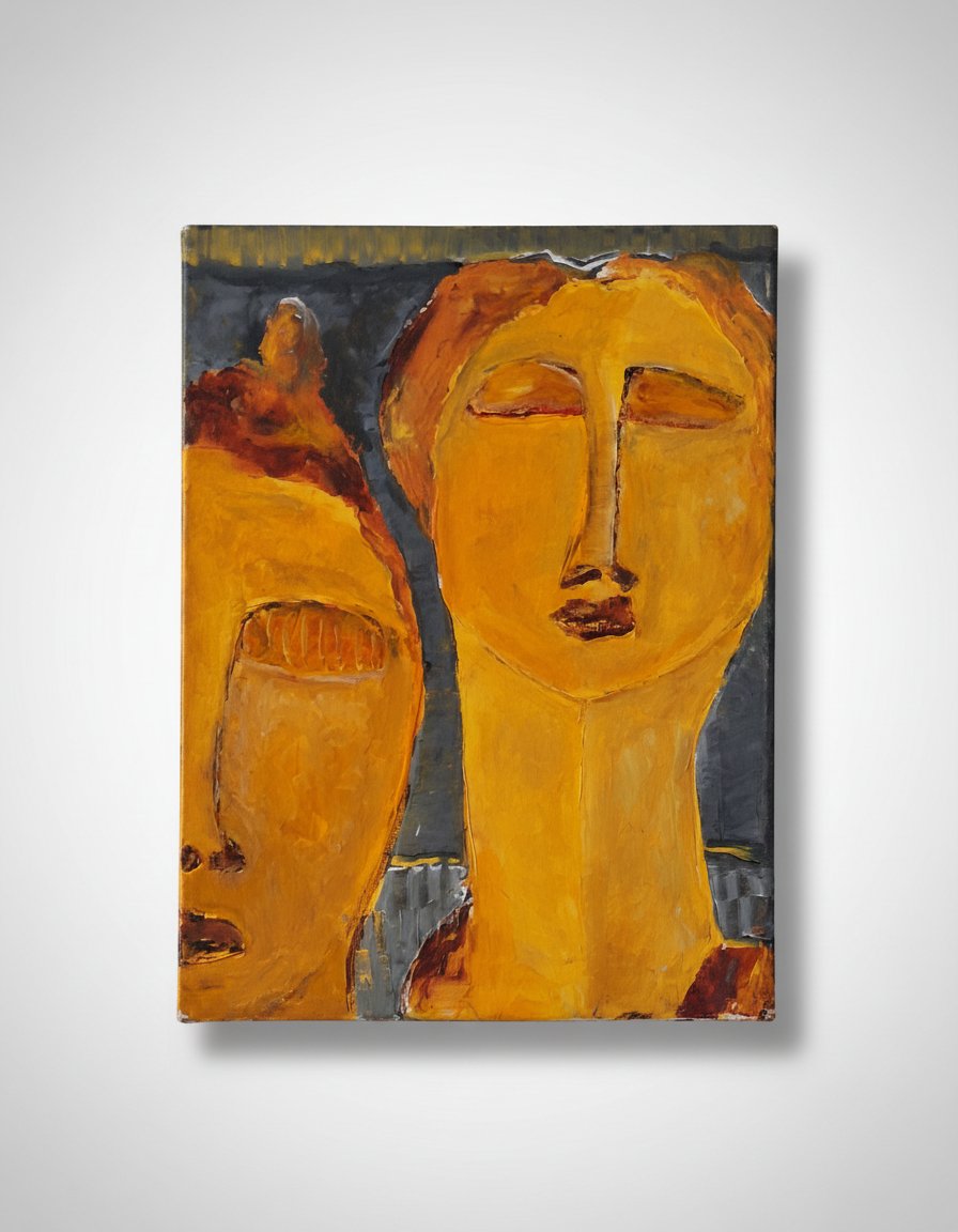 Sérénité Dédoublée – Peinture par Houcine Msadak-30/40cm