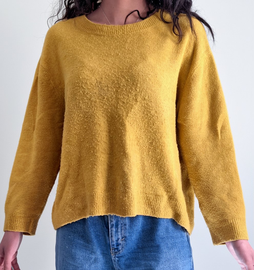 Pull doudou jaune moutarde mi-saison – H&M