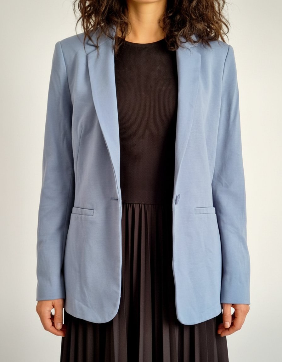 Blazer classique fluide bleu ciel / lavande