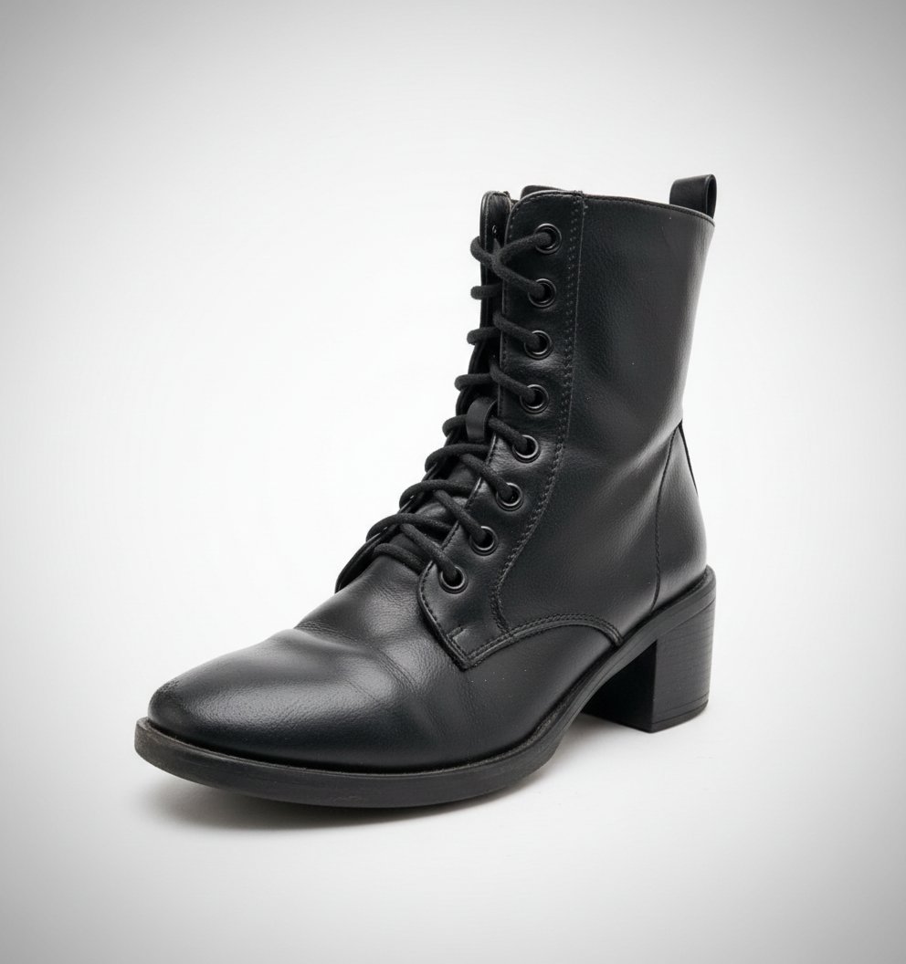 Bottines lacées style rangers à talons – Look rock & urbain
