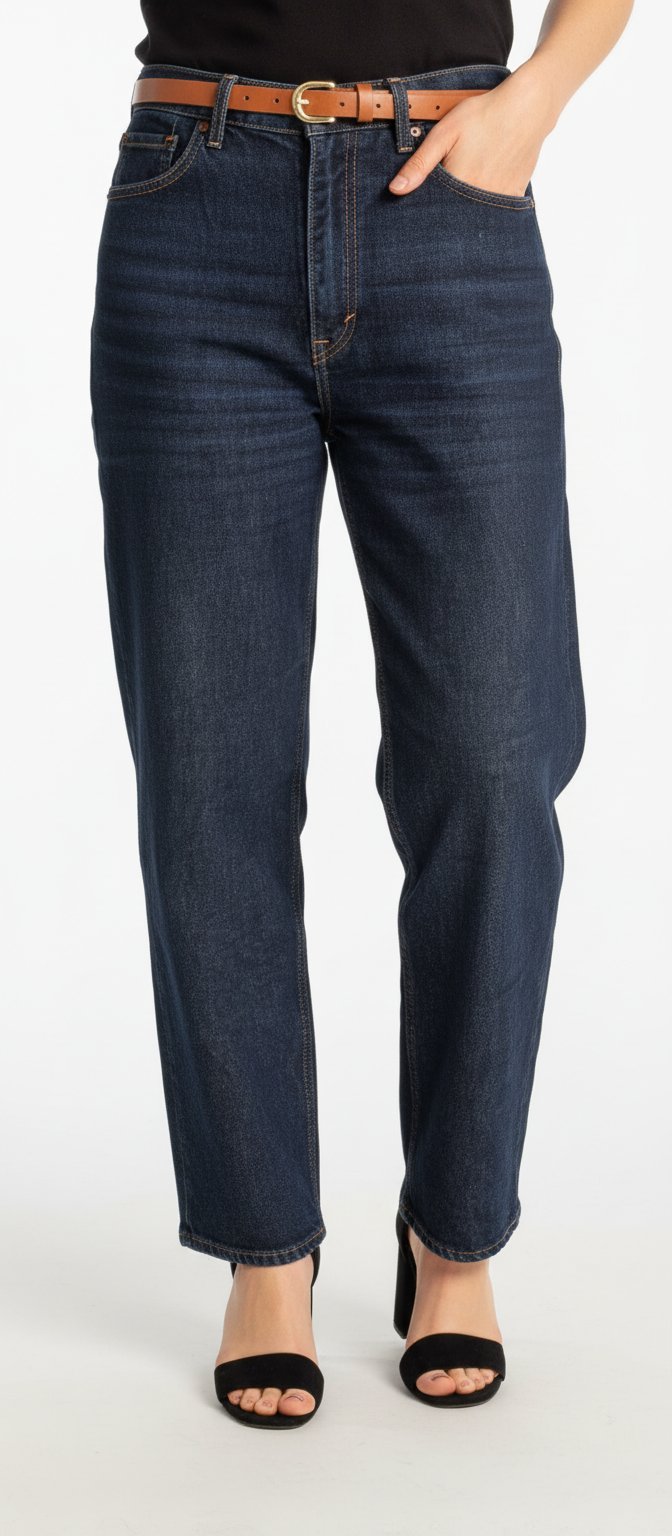 Ean droit / mom bleu brut denim rigide – Mango