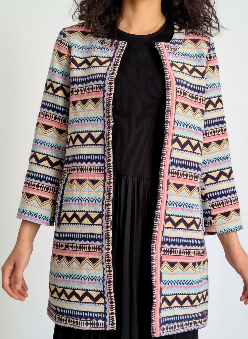 Manteau léger / Par-dessus géométrique ethnique – Ciao Milano