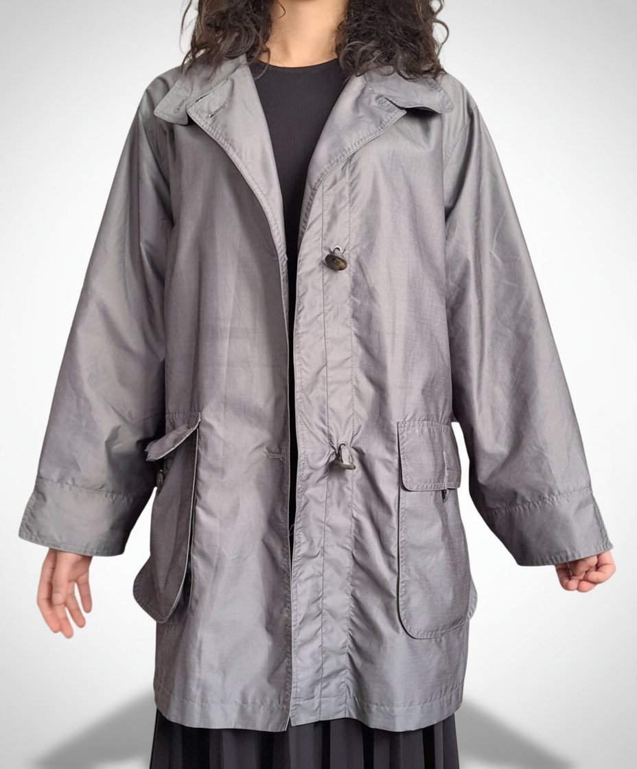 Parka légère / Coupe-vent gris métallisé – Pull&Bear