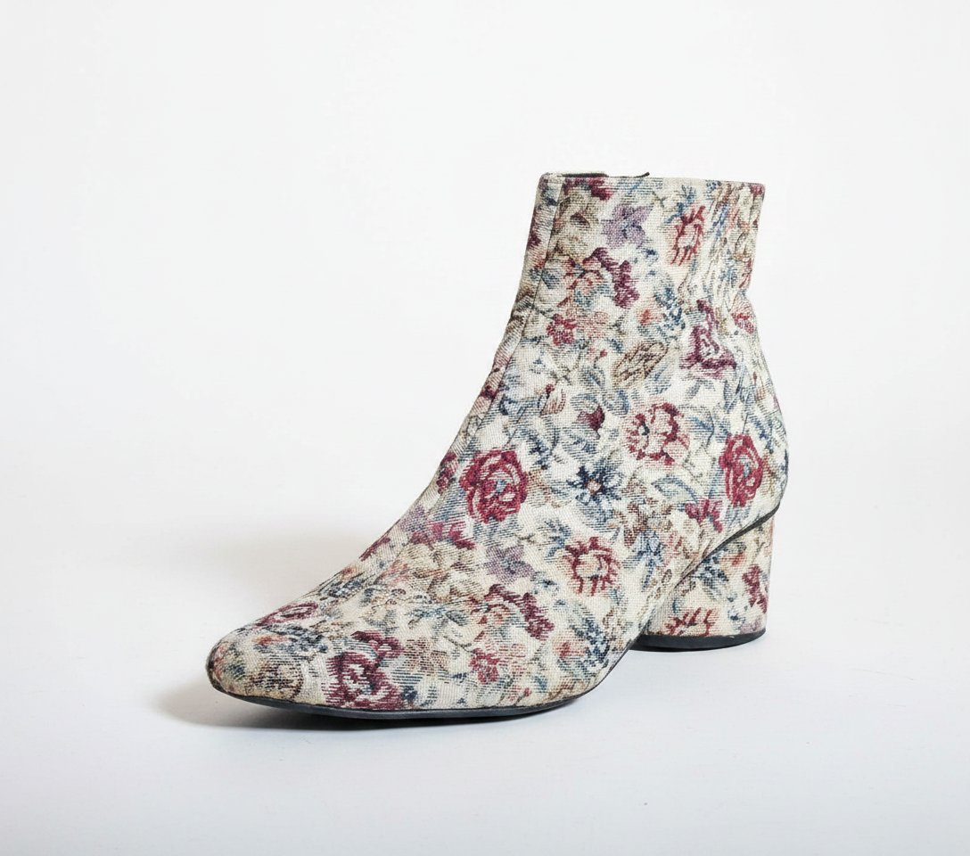 Bottines jacquard à fleurs style tapisserie vintage – Mango