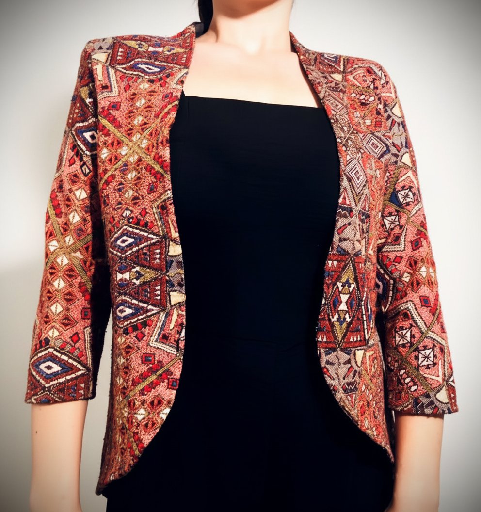 Veste / Blazer fluide ouvert motif ethnique – Bebe Paris