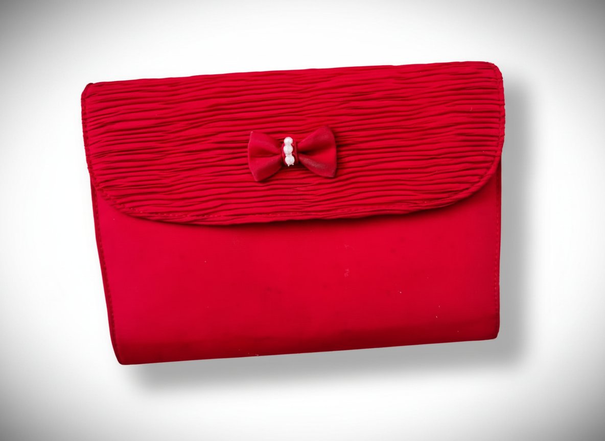 Pochette de soirée rose fuchsia / Sac pochette cérémonie avec nœud