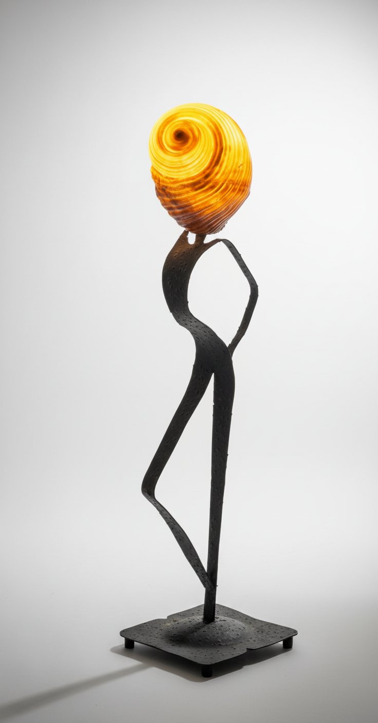 Abajour a base de coquillage sculpture style art deco