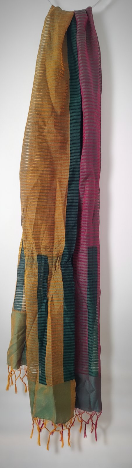 Foulard léger texturé / Écharpe blocs de couleurs et rayures relief
