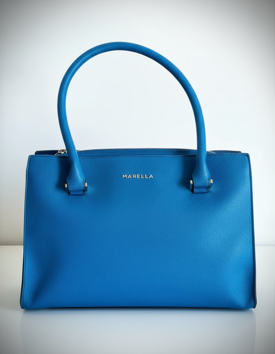 Sac à main Marella bleu électrique / Sac chic italien cuir texturé