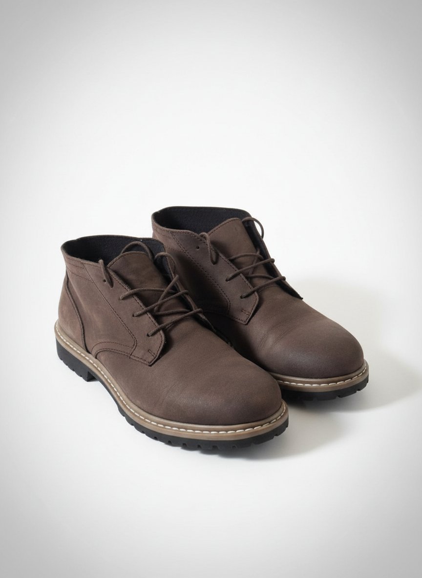 Bottines à lacets marron style Chukka / Chaussures montantes confortables