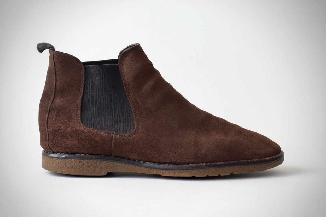Bottines Chelsea en daim marron / Boots style classique