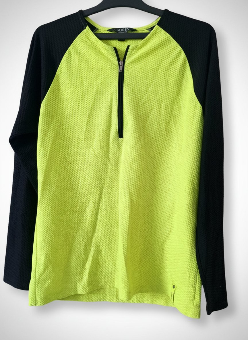Top de sport zippé jaune néon/noir – Ralph Lauren