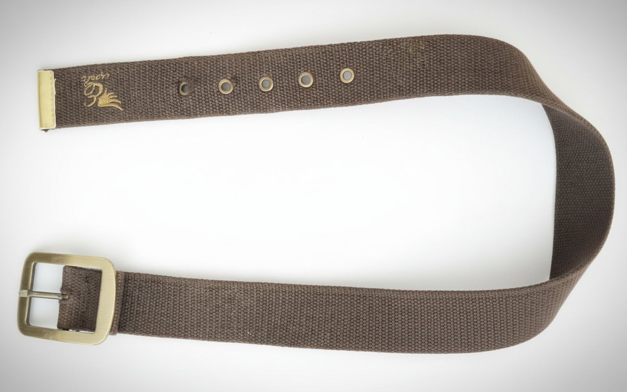 Ceinture en toile Esprit authentique / Ceinture vintage marron esprit militaire