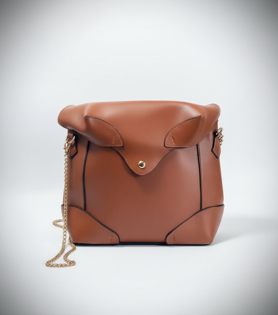 Sac bandoulière forme animale / Sac graphique original camel