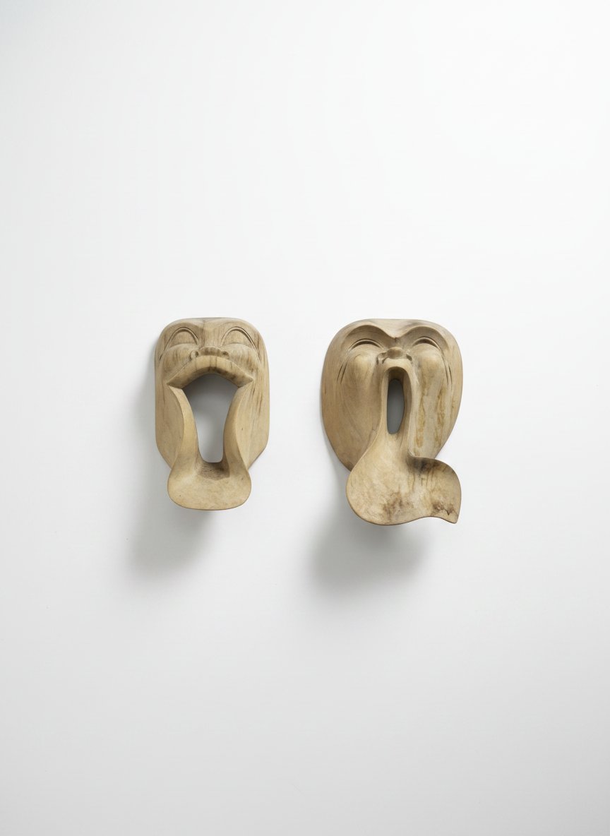 DUO DE MASQUES ASIASTIQUES EXPRESSIONNISTES