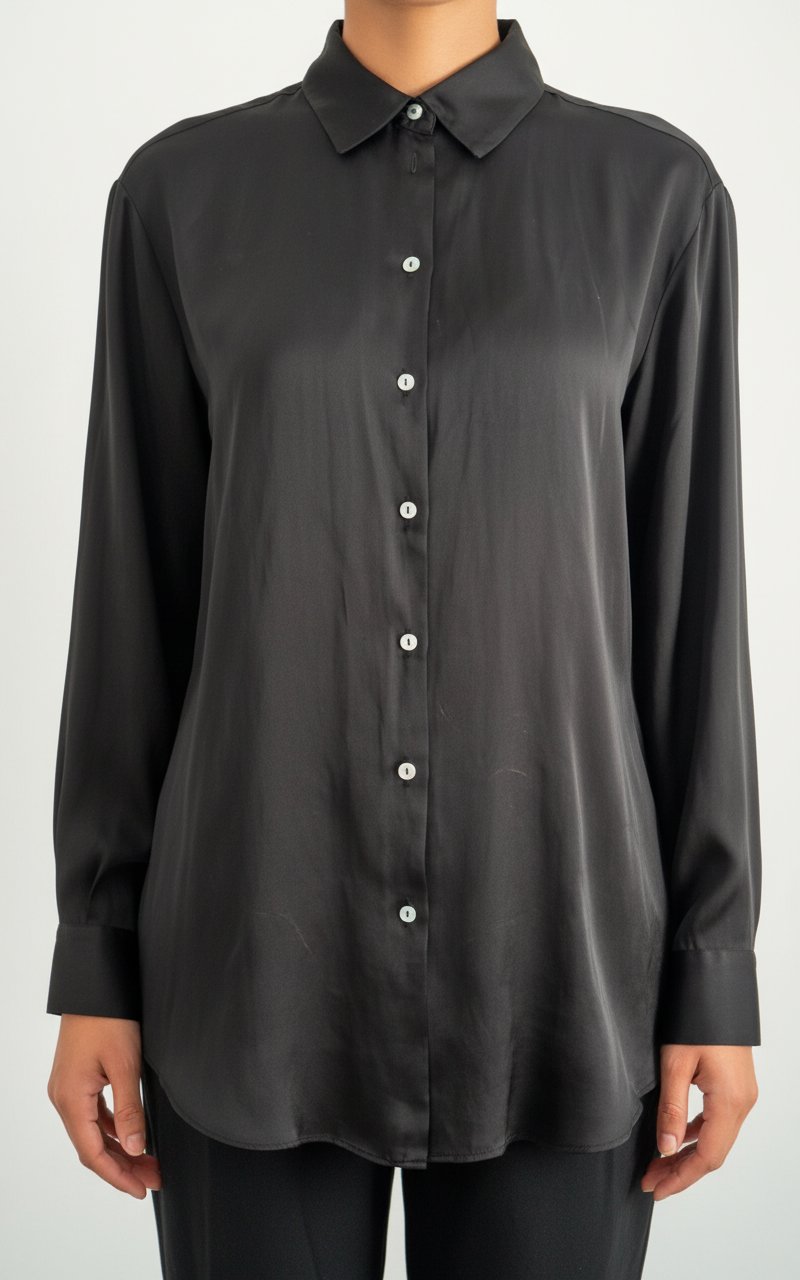 Chemise / Chemisier noir fluide en soie – Adolfo Dominguez