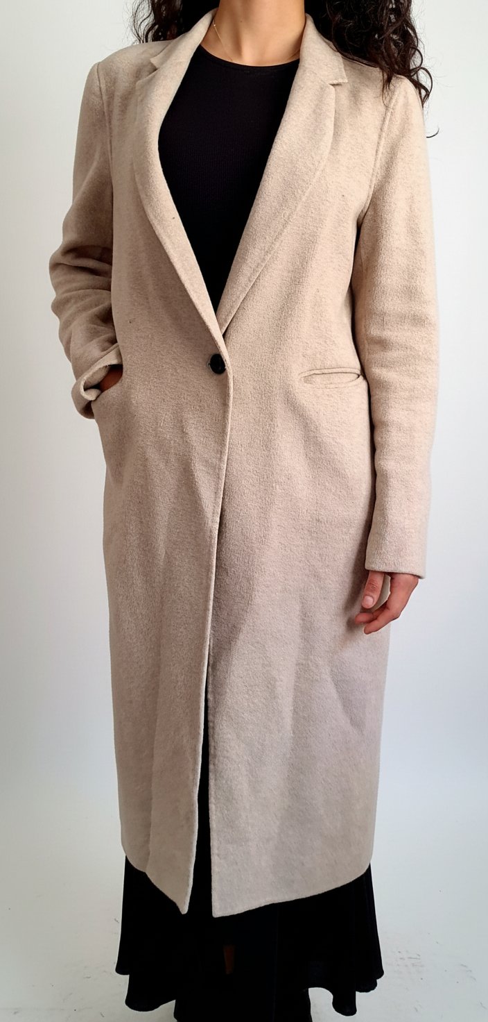 Manteau long fluide beige clair / crème – Stradivarius