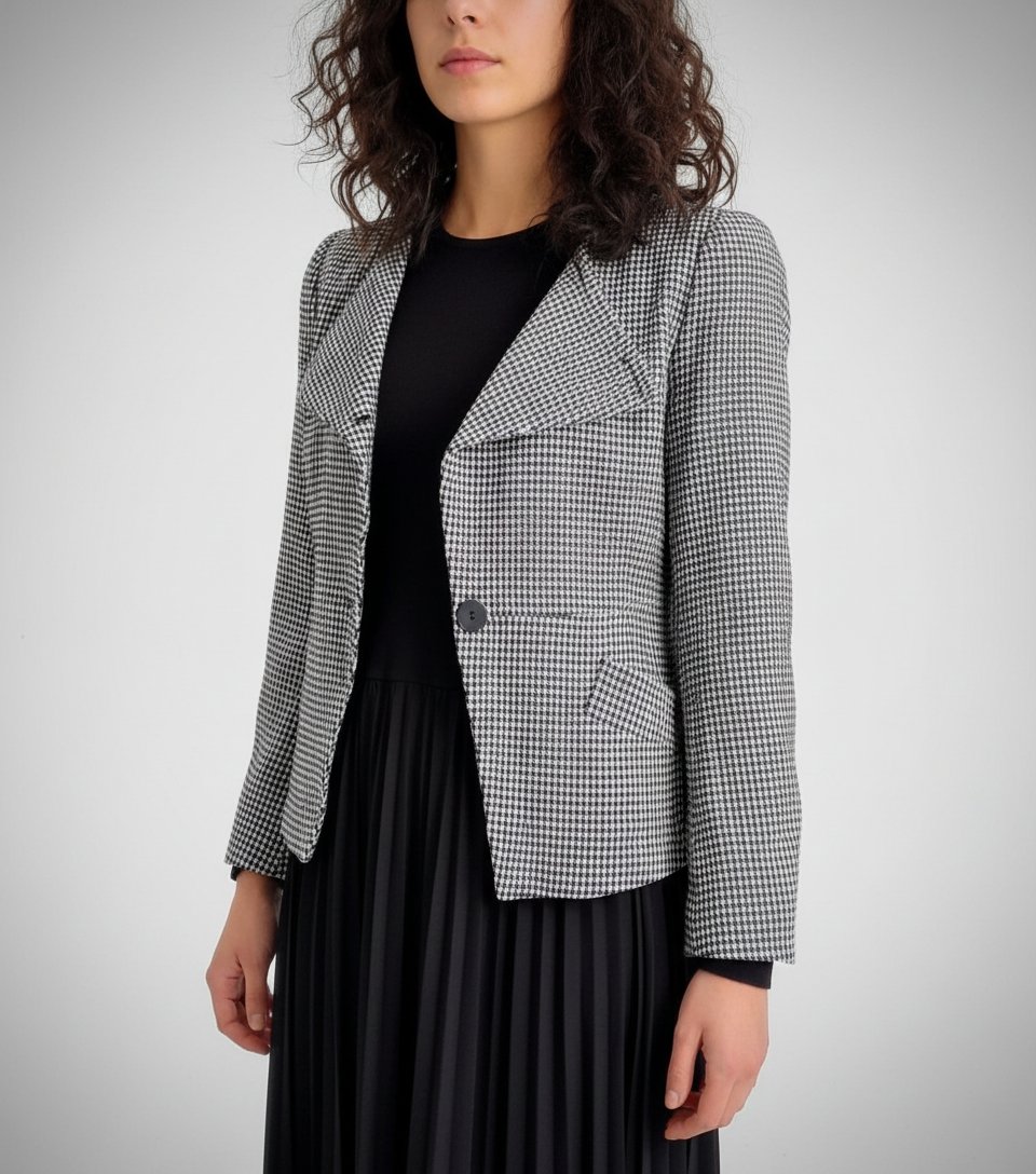 Blazer court cintré motif pied-de-poule – Banana Republic