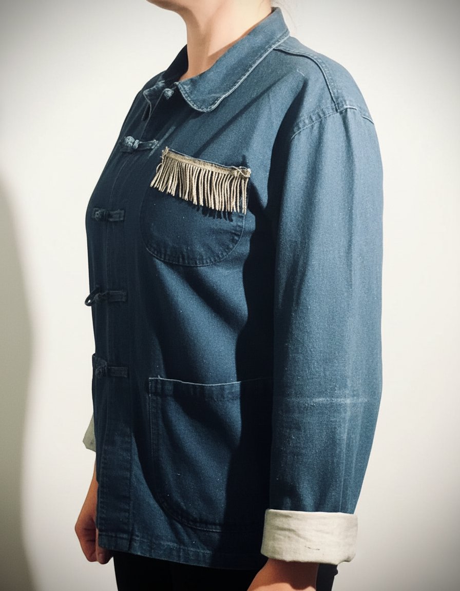 Veste Bleu " Dengri" de Chine originale customisée et brodée – Véritable Shanghai