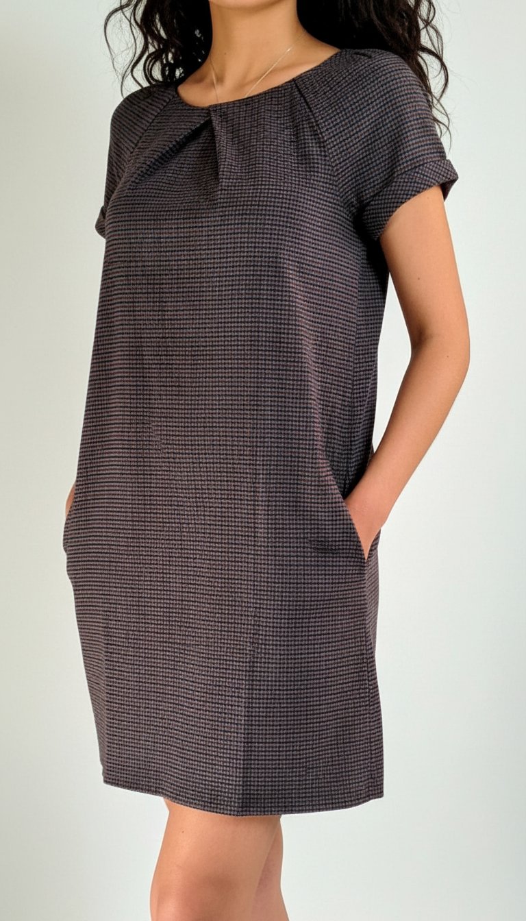 Robe droite structurée à carreaux rétro – Mango