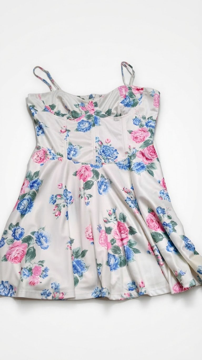 Robe fleurie satin 