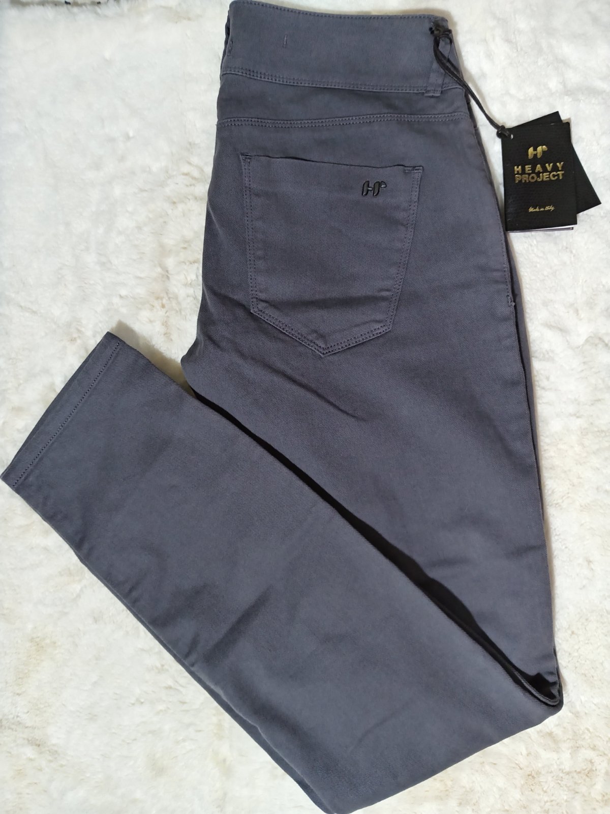 Jean HEAVY Project – Made in Italy Jean gris taille basse, taille 27