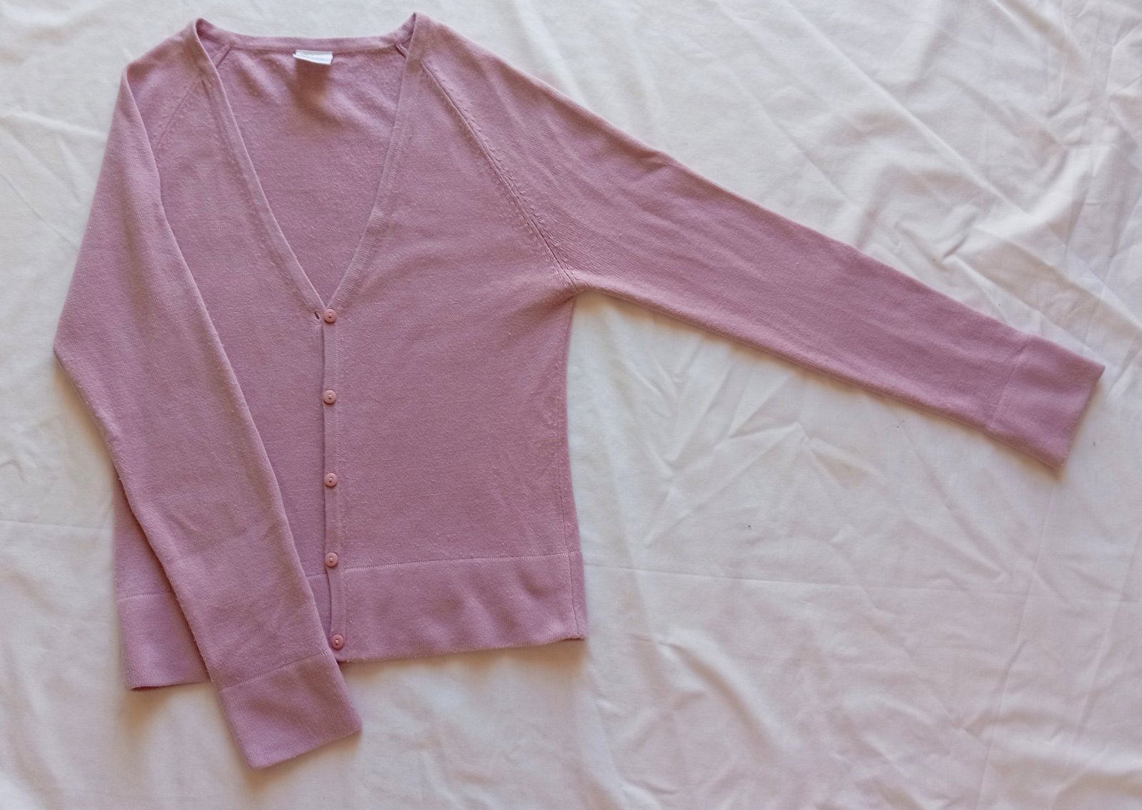 Gilet court rose clair, taille 36/S