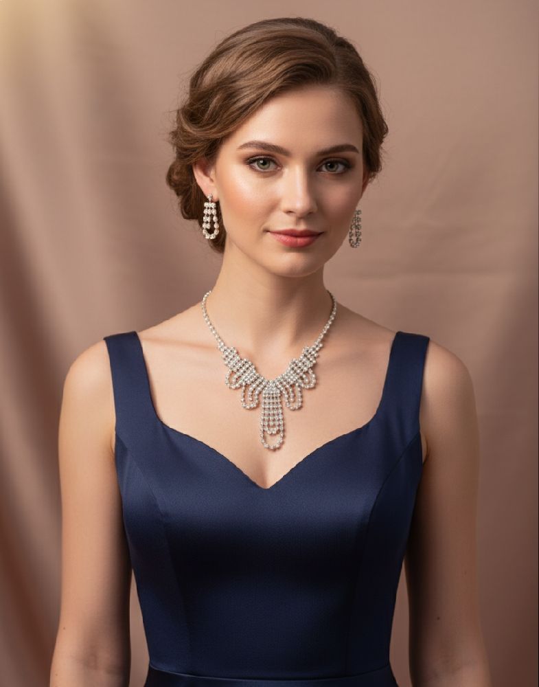 Ensemble collier et boucles d'oreilles
