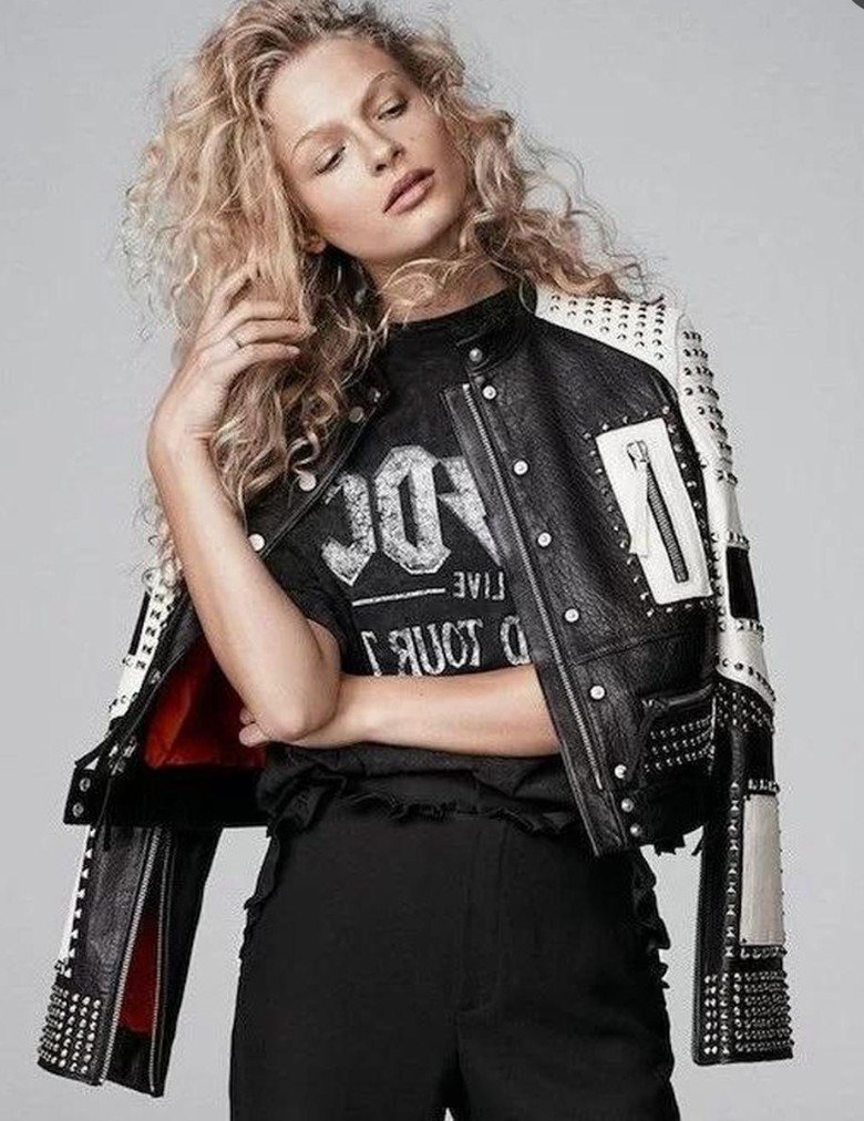 H&M Studio Vintage Studded  Leather Jacket