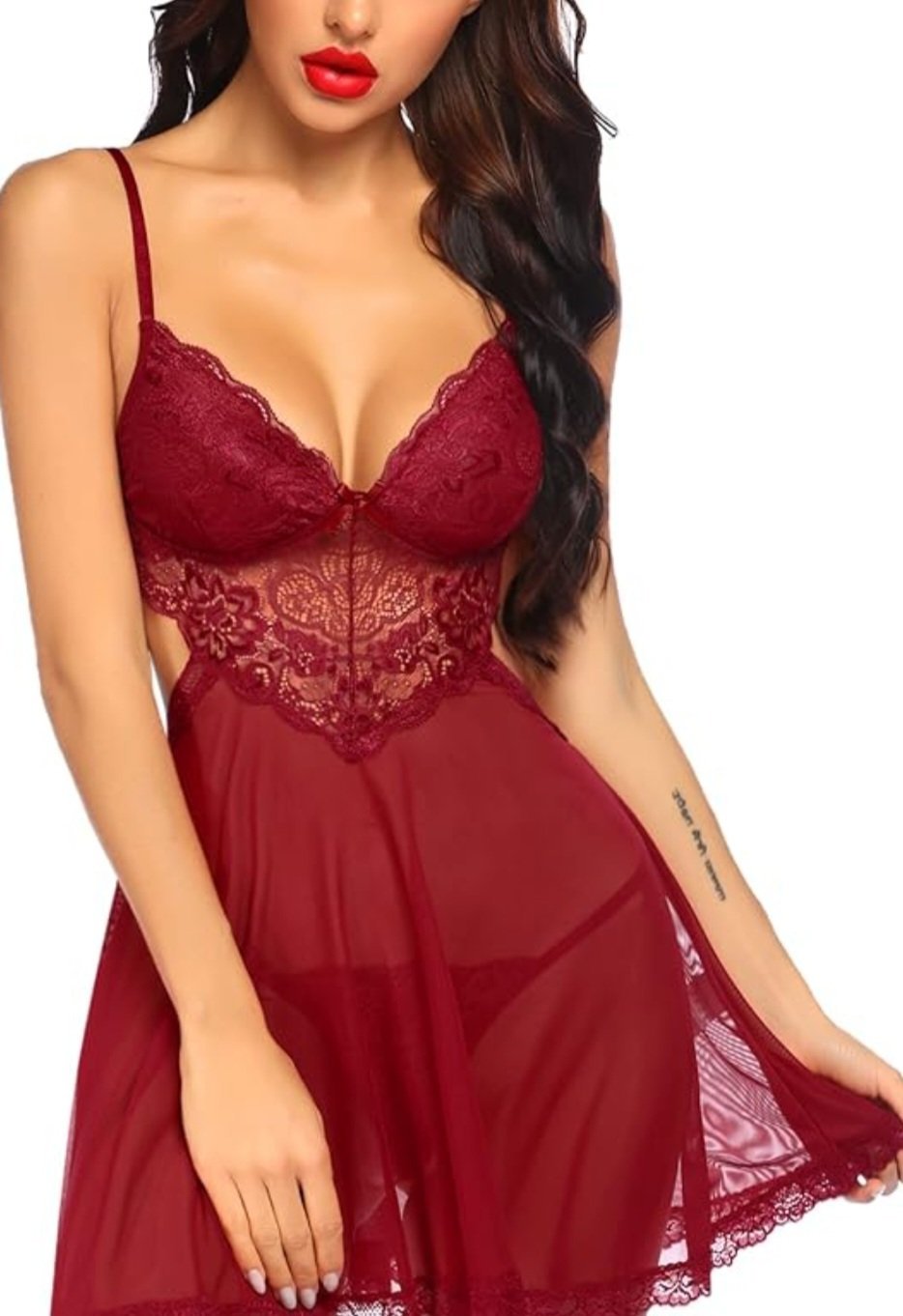 Avidlove lingerie Nuisette Lingerie Dentelle Col V