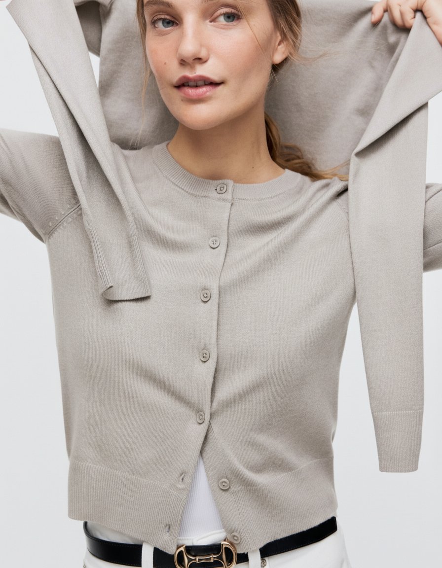 GILET EN MAILLE DE LA COULEUR GRÈGE chez la marque  H&M