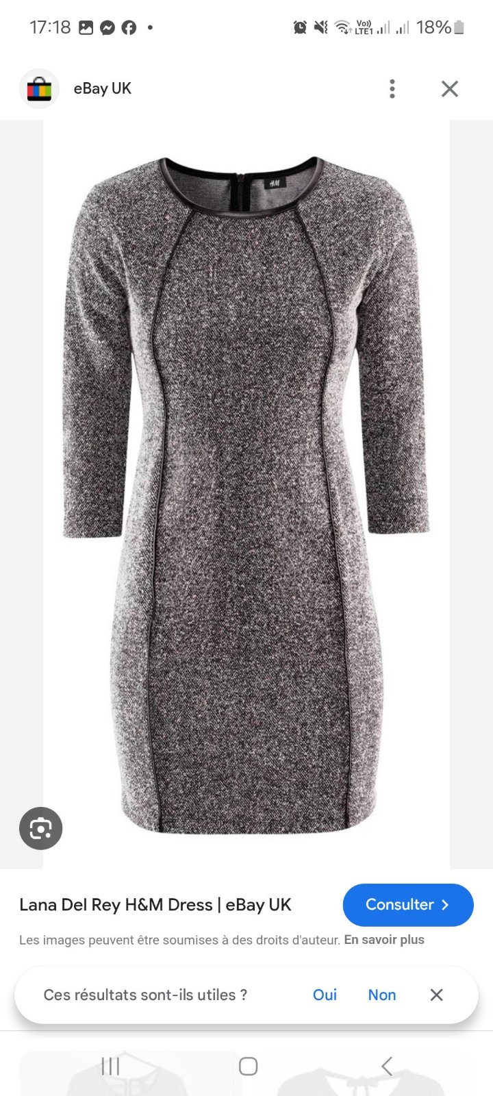 H&M  Gray Tweed bodycon Del Rey Pencil Dress small