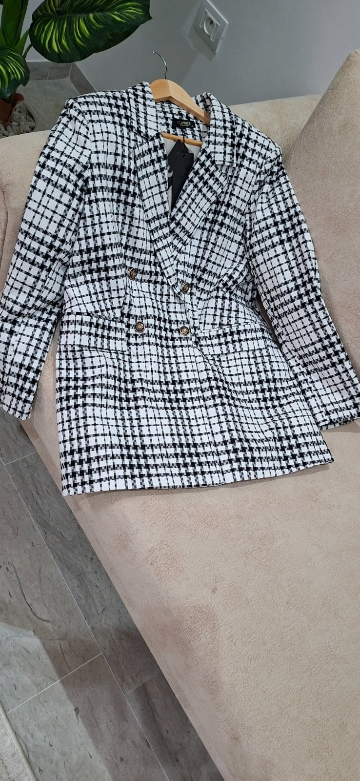  blazer noir et blanc 