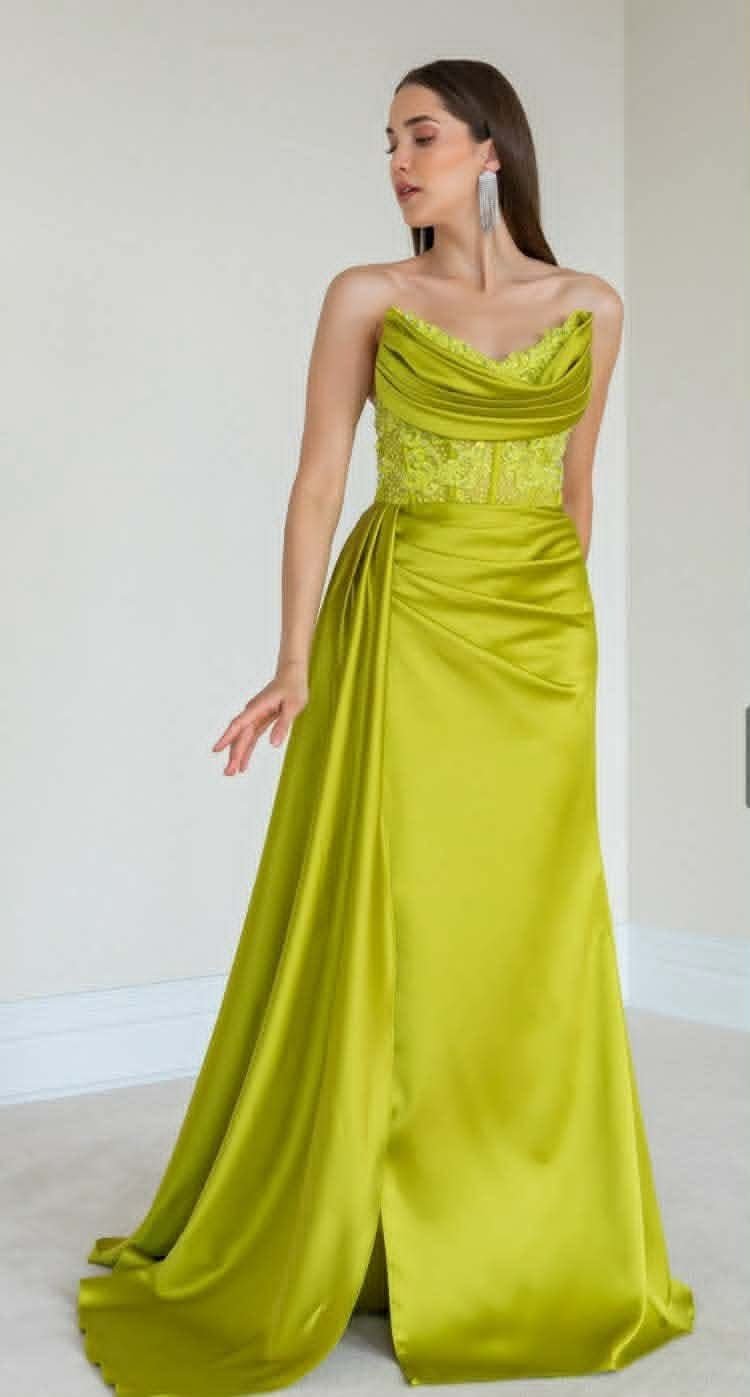 Robe Soirée vert citron 