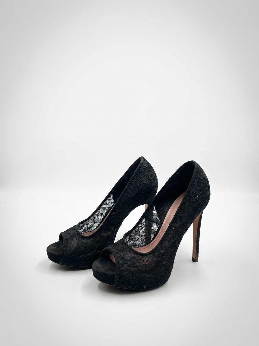 Talon noire avec dentelle zara 36