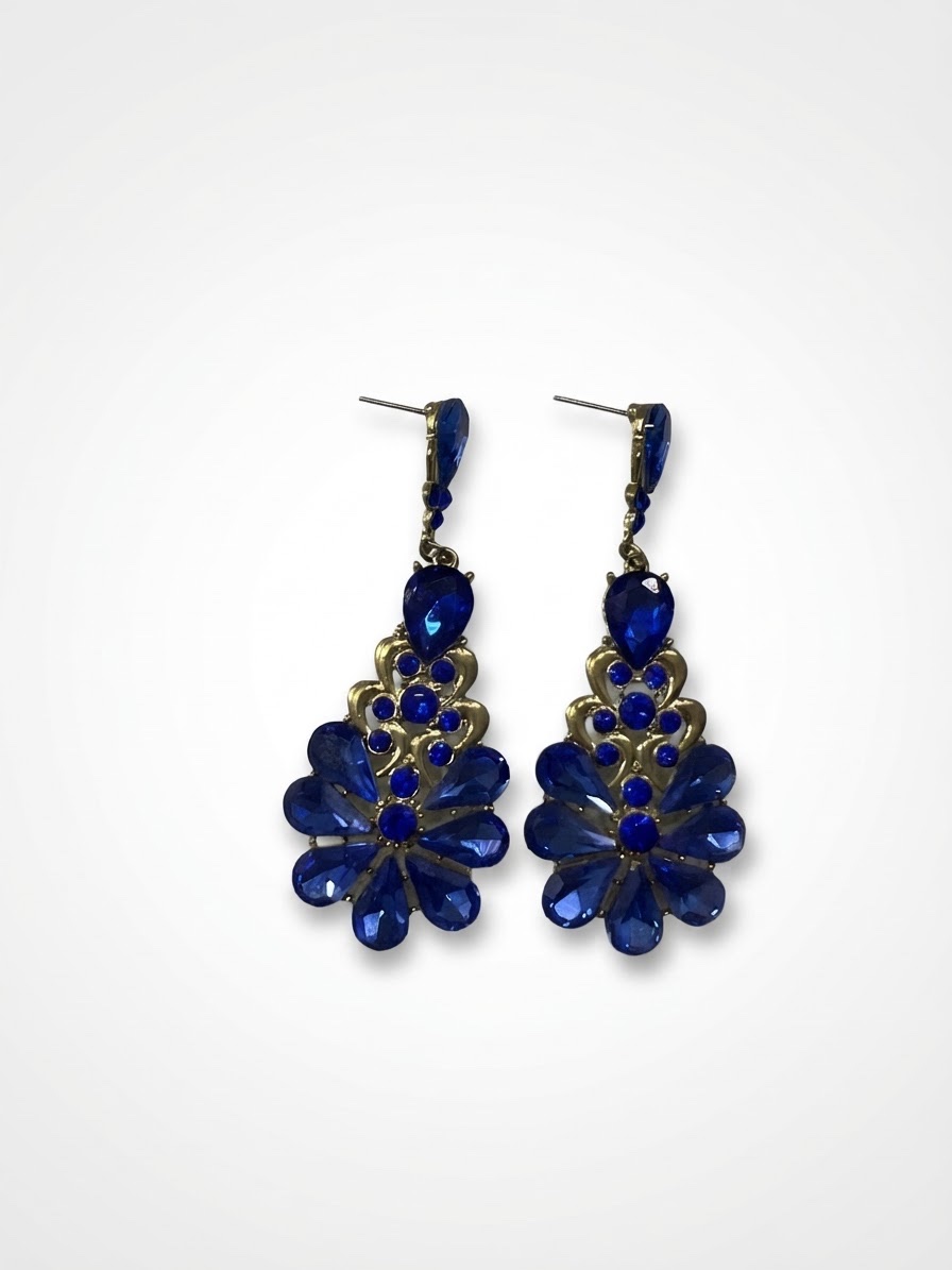 Boucle d'oreillle bleu 