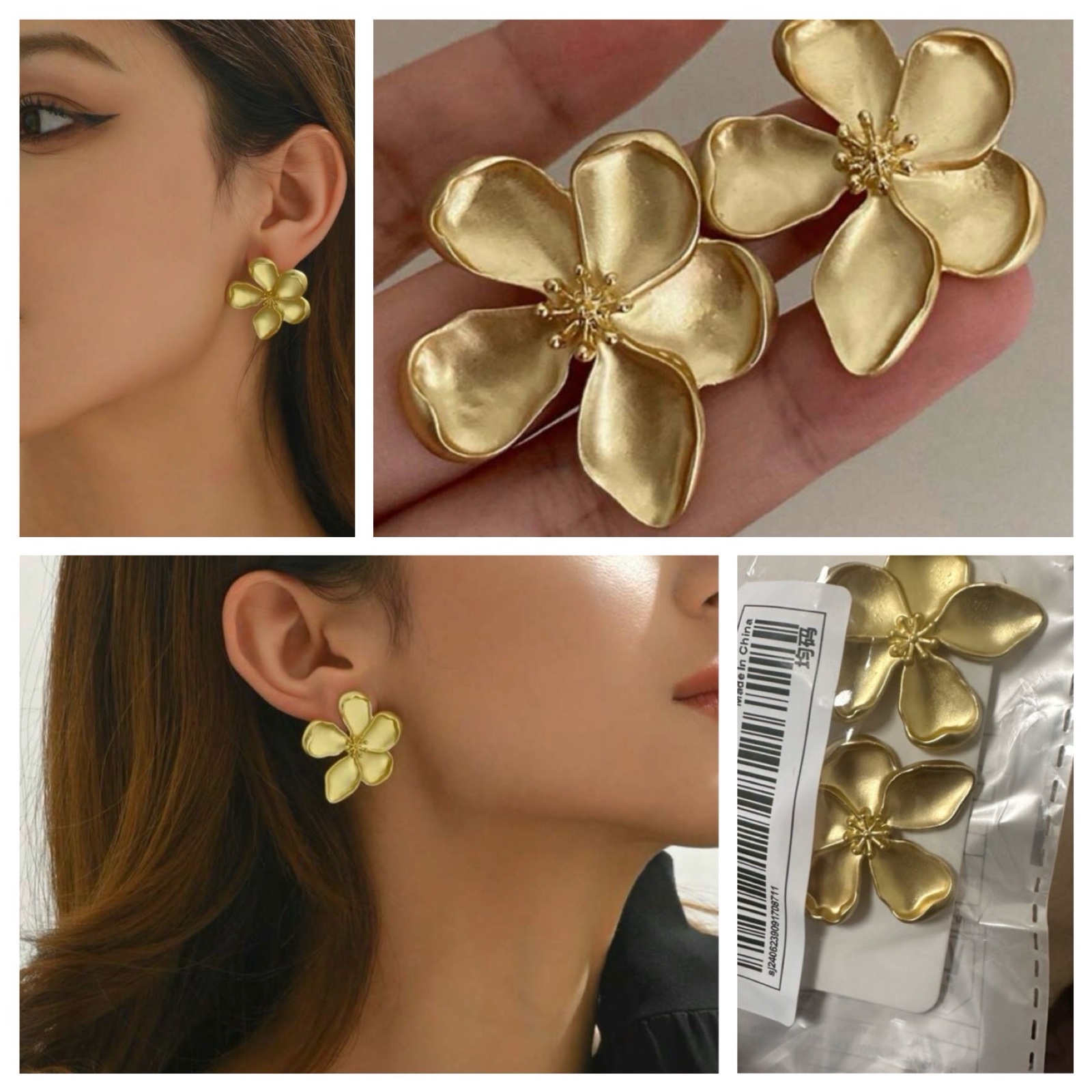 Boucles d'oreilles dorées tendance Shein 