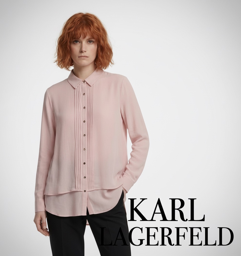 Chemise karl lagerfeld neuf sans étiquette rose poudrée classe et très chic taille L