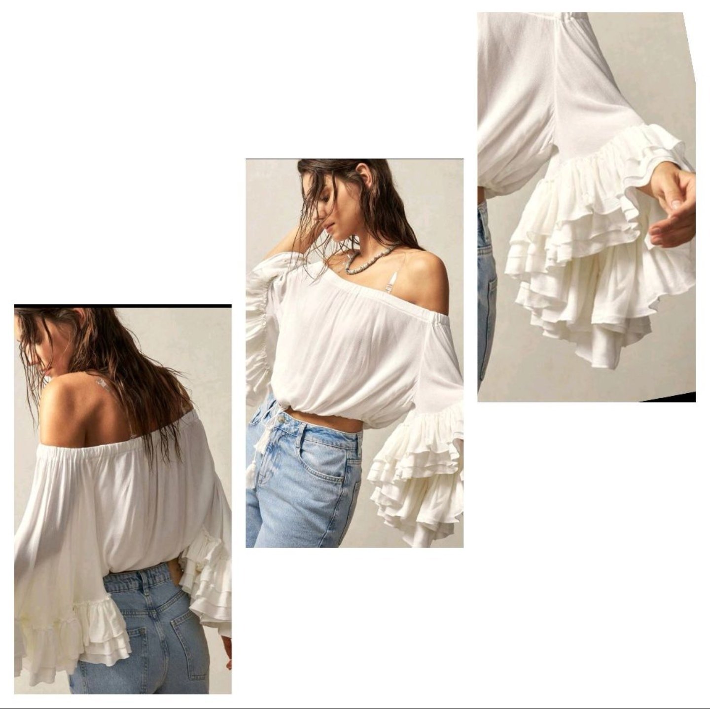 Crop bohemian stylé manches flares 🤍🤍 