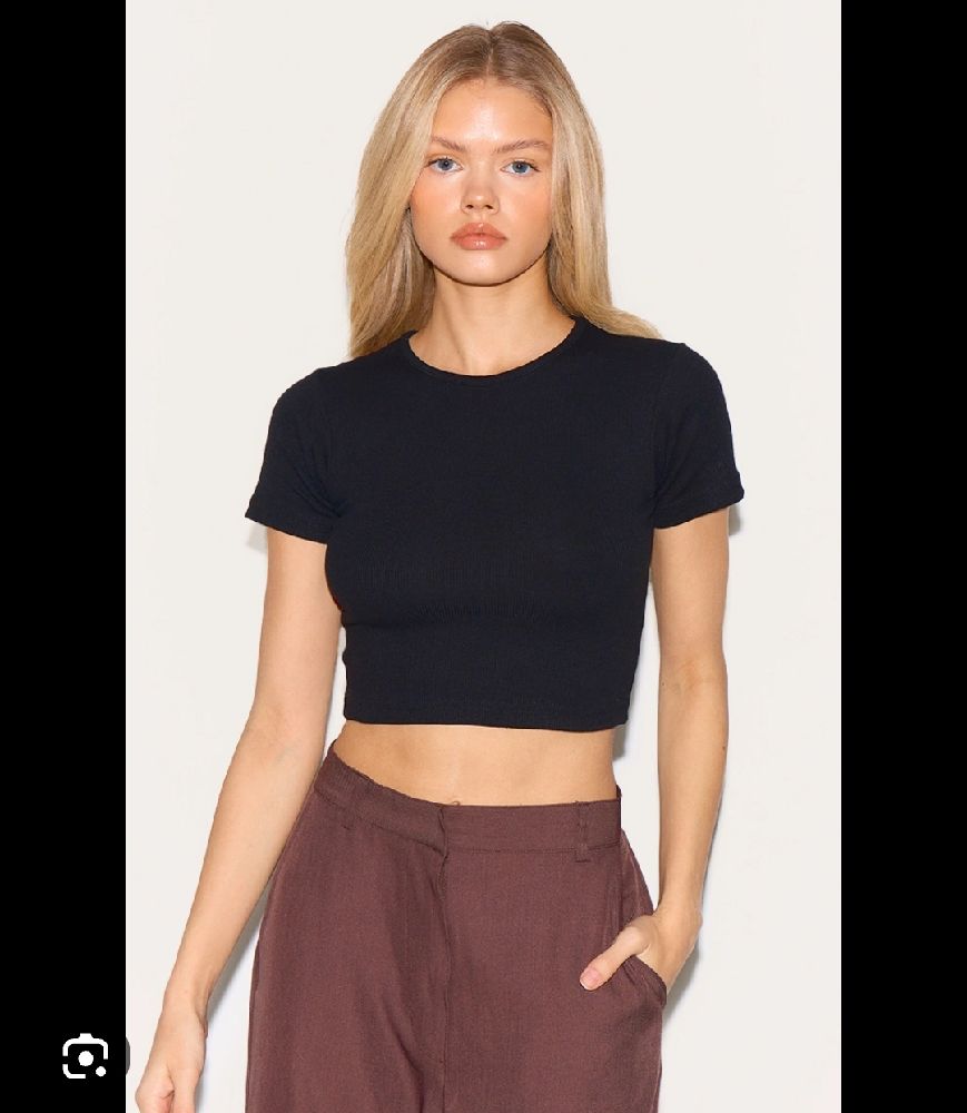 Basic crop top noir