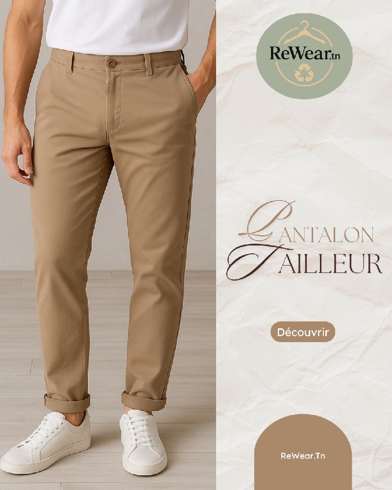 Pantalon Tailleur Marron